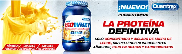 Iso Whey integratore a base di proteine del siero isolate e concentrate ricche in bcaa prodotto dalla Quamtrax